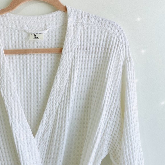 Soma S/M, L/XL Restore RR Waffle Weave Robe White Kimono Style Sleeves Pockets - Picture 3 of 12